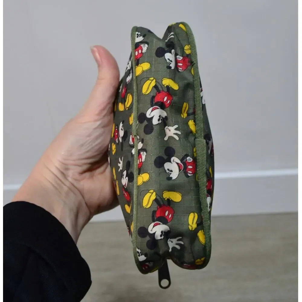Disney Mickey Mouse Green Cosmetic Makeup Bag 7X5